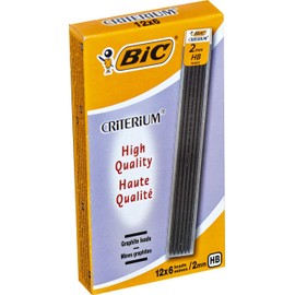 Bic Criterium 827087 Mechanical Pencil Refills, 12x6 lead mines, 2 mm