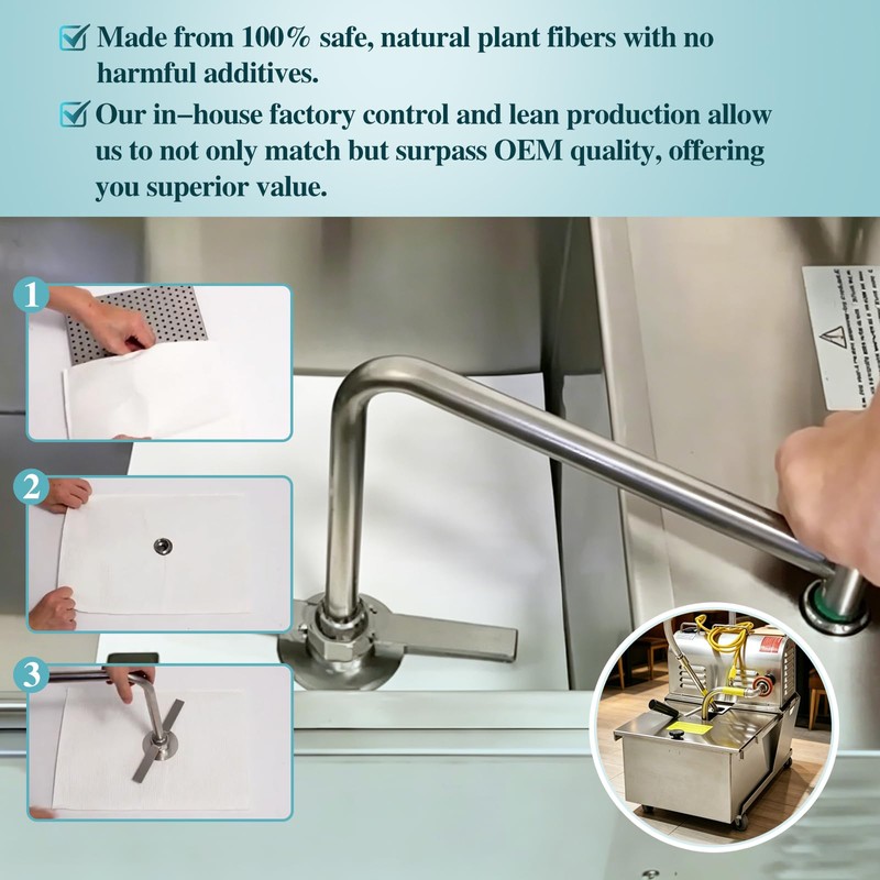 Fryer Filter Paper 105-Pack【13.5x20.5 Inch Envelope Style with 1.5 Inch