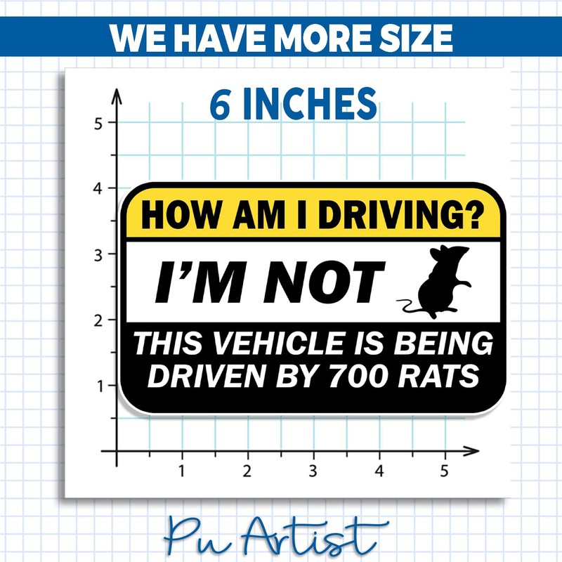 (6 Inches - 3PCS) How Am I Driving Sticker Funny