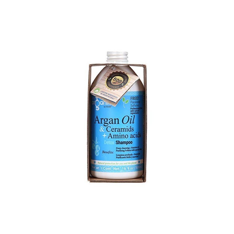 Detox Shampoo con Aceite de Argán, Ceramidas y Aminoácidos, 450