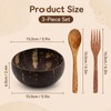ZISHAN 3PCS Coconut Bowl Set, Large Coconut Shell Bowls for