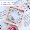 XODITO White Phone Charms with Crystal Beads for Women Double