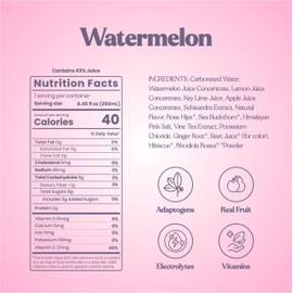 Lotza Sparkling Citrus Punch, Non-Alcoholic Mixer or Mocktail with Adaptogens, Electrolytes, Antioxidants, Seltzer Water & Fruit Juice (8.45 oz, Pack of 12) - Watermelon