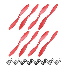 sourcing map RC Propellers CW CCW 9047 9x4.7 Inch 2-Vane Fixed-Wing, Nylon Red 4 Pair with Adapter Rings