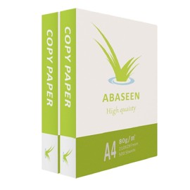 Abaseen 2 Reams 1000 Sheets Printer Paper A4 White | 80 GSM | 210x297mm A4 Printer Paper | Multipurpose Printer Paper for Home and Office Use