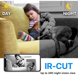 Xpvezl 1080P Wireless Smart Home Camera WiFi Camera Nanny/pet Cameras Small Dome Camera for Security Build-in Battery/Indoor Camera with Night Vision/Phone App Remote Control