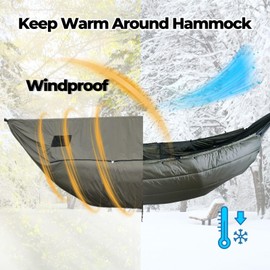 Onewind Premium Hammock Wind Sock, Hammock end Wind Block, Lightweight and Wind-Resistant Underquilt Protector for Winter and Cold Weather Protection, Backpacking, OD Green