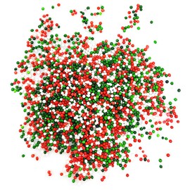 SweetGourmet Jingle Mix | Red Green White Christmas Nonpareils | 2 Pounds