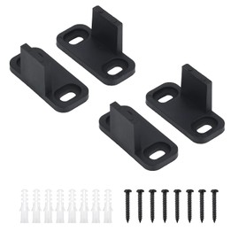 4 Set Barn Door Floor Guide Kit, Plastic Barn Door Hardware Sliding Closet Door Bottom Floor Mount Guide Sliding Door Track Pocket Door Guide Bypass Door Guide (Black)