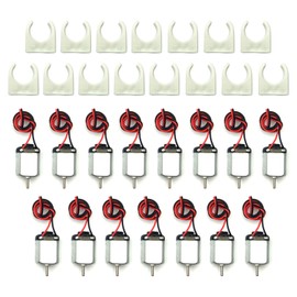 EUDAX 15 Pcs Rectangular DC Motor Mini Electric Motor 1.5-3V 24000RPM with 9.8" Lead Wires with Motor Mounting Bracket Holder for DIY Toys