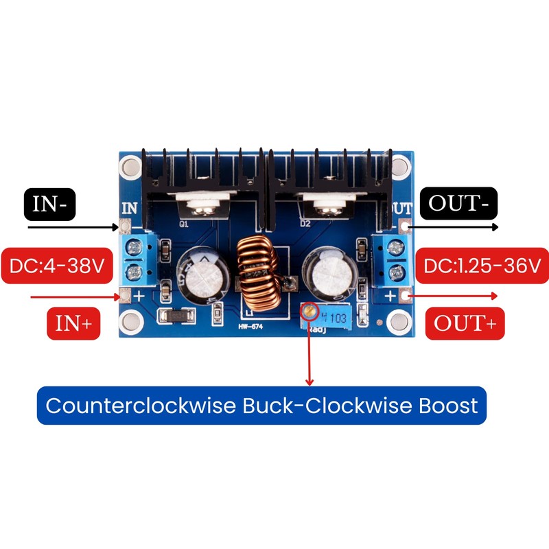 LAOMAO DC-DC Step Down Buck Converter 5V 9V 12V 24V