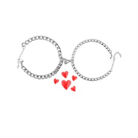 Magnetic Couple Bracelets Set – Peach Heart Design for Him & Her, Adjustable Love & Friendship Jewelry with Powerful Attraction, Perfect Gift for Couples, Best Friend, Anniversary & Valentine’s Day