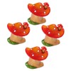 Kisangel 4sets Lawn Ornaments Mini Mushroom Figurines Realistic Tiny Mushrooms