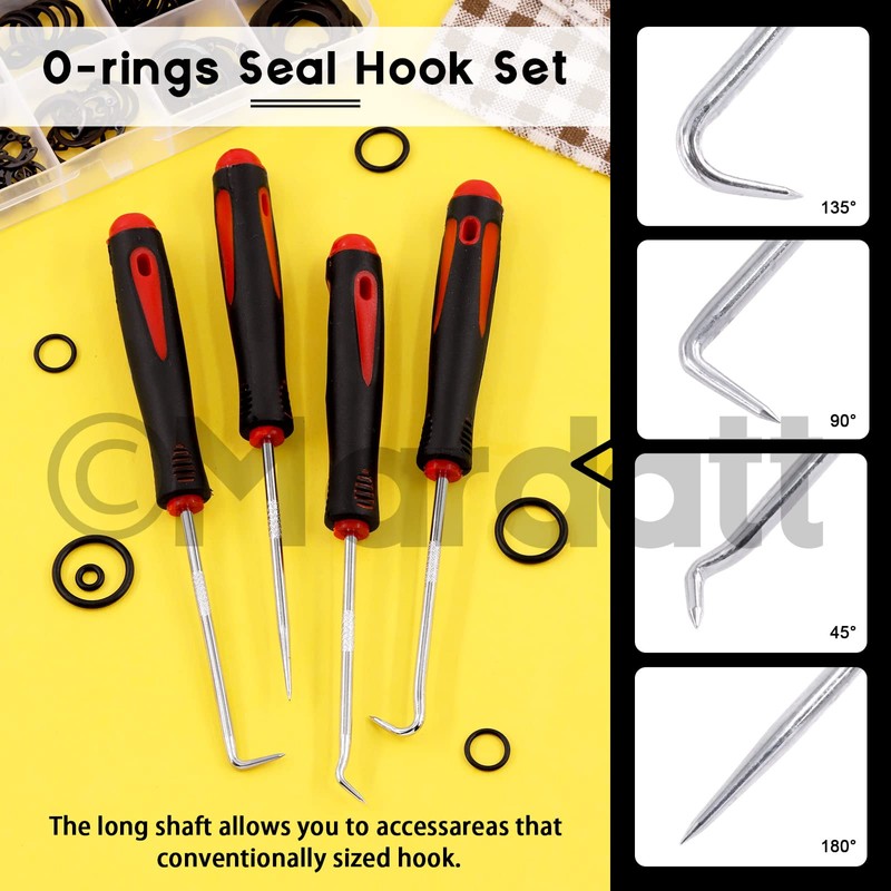 Mardatt 225Pcs Snap Ring Pliers Set Includes Straight & Bent