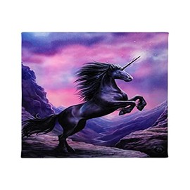 Canvas Plaque | Black Unicorn by Anne Stokes | H25cm X W19cm X D1.5cm | pack of 1