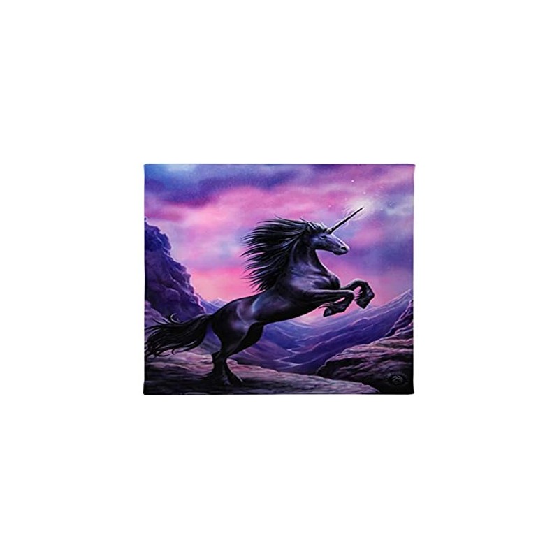 Canvas Plaque | Black Unicorn by Anne Stokes | H25cm