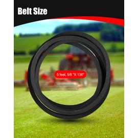 QAGGUM Mower V-Belt Fit for King Kutter FM60, Lawn Mower Deck Belt Replace 167133, 5FT 5/8" X 136"