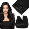 Full Shine Human Hair Weft Extensions Color Jet Black Sew