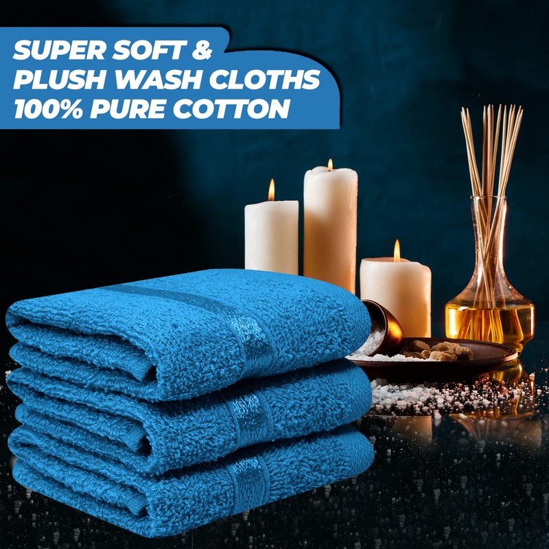 Towelogy® Premium Flannel Face Cloth 3-Pack 100% Egyptian Cotton Ring