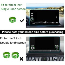 SENSHINE SENSHINE Air Conditioning, Vent Knob Cover for Honda Civic Accessories 2022 2023 2024 2025 for Honda CRV 2023 2024 2025 for Acura Integra 2023 2024 2025 Start/Stop Push Button Ring Trim 10Pcs (Green)