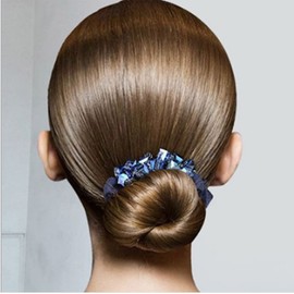 AKOAK 1 Pack Girl Scrunchie,Small Square Crystal Large Intestine Hair Ring, Simple Shape Tie Hair Headdress Tie, Hair Bracelet Dual, Thick Hair Ring, Girls Hair Ornaments (Navy Blue)