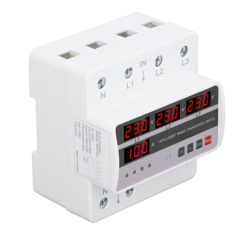 3 Phase Voltage Transfer Switch DIN Rail Mounted Electrical Selector