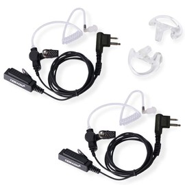 Motorola Earpieces for Walkie Talkies with Mic 2 Pin Covert Acoustic Tube - Compatible with CP200, CLS1410, CP110, GP300, CP040 Two Way Radios (Pack of 2)