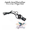 Sacred Catholic Mini Scapular Black Leather Handmade of Sacred Heart