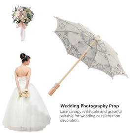 Mini Lace Umbrella, Small Vintage Parasol, Retro Romantic Lace Umbrella, Parasol, Vintage Wedding for Wedding Parties, Dance, Photography Prop, white, beige