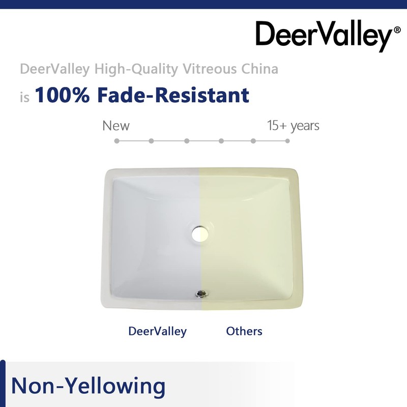 DeerValley DV-1U306 Ursa Undermount Bathroom Sink, 18'' x 13'' Vessel