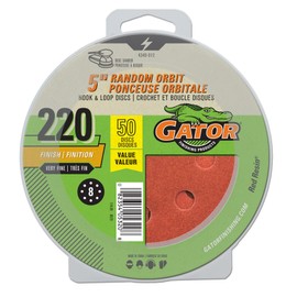 Gator 8-Hole Hook & Loop Sanding Discs, 220 Grit, Commerical Pack