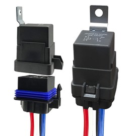 Cotonlake 4Pin 12V 40/30 Amp Waterproof Relay Switch Harness Set - 12V DC 4-Pin SPDT Automotive Relays 14 AWG Hot Wires(2Pcs)