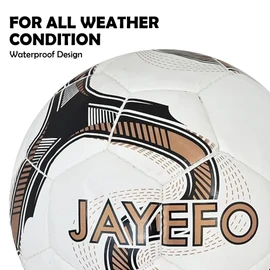 Jayefo Pro Foot Ball - Soft Touch Feel, Hugely Durable, Ideal for Training & Matches, Suitable for All Grounds, for Boys, Teens & Footballers of All Ages | Gold