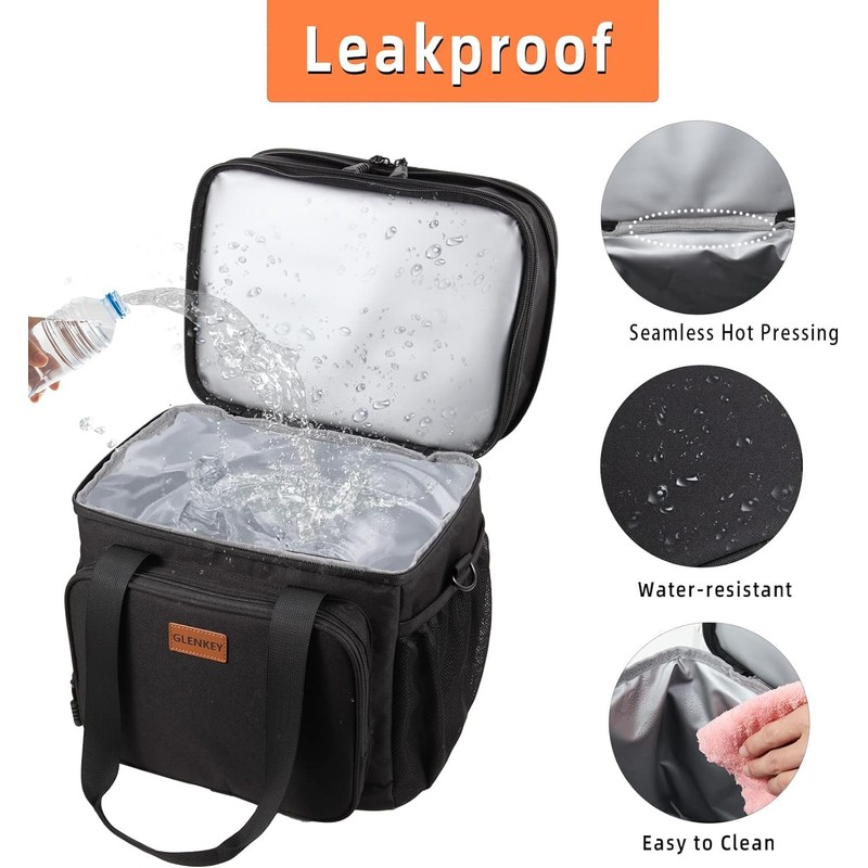 Expandable Large Lunch Bag, Double Deck Insulated Lunch Box Leakproof