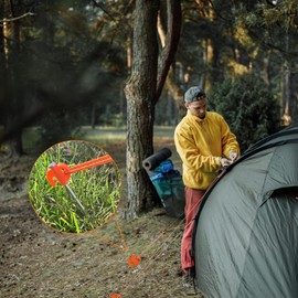 Neehows Tent Stakes, 20PCS Galvanized Ground Stake, 9.84 Inch Non-Rust Metal Tent Pegs Camping Tent Spikes Anchors for Outdoor Canopy, Yard Stakes for Garden, Hiking -Organge