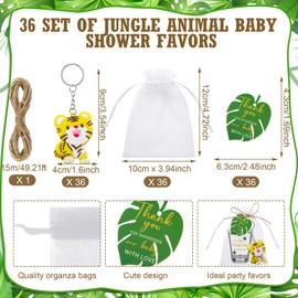Roshtia 36 Set Wild One Baby Shower Favors for Guests Clear Acrylic Shot Glasses Thank You Tags Keychains Organza Bags Party Supplies for Girl Gender Reveal Favor