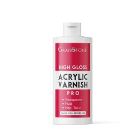 GRANOTONE Acrylic Artist's Varnish | Non-Yellowing | Non-Toxic | Anti-Crazing | High Gloss Finish | Suitable for Pro Artists, Hobby Painters & Kids | Made in India | 1000 ML (33.81 fl oz)