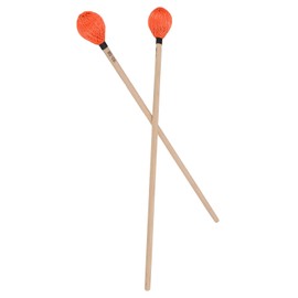 Marimba Mallets, Yarn Head Marimba Mallets, 1 Pair Marimba Mallets Medium Hard Yarn Head with Maple Handle for Percussion Playing MQ‑06 (Orange)