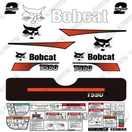 Aftermarket Fits Bobcat T590 Decal Kit Skid Steer (Curved Stripes)