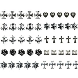 LUYING Nail Parts Parts Retro Il Rivet Retro Simplicity Lightweight Luxury Style Metal Parts Vintage Silver Gold Nail Design Supplies DIY Craft Accessories (Section A 50pcs)