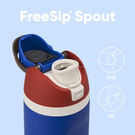 Owala FreeSip Insulated Stainless Steel Water Bottle with Straw for Sports and Travel, BPA-Free, 24-oz, Red/Blue (Captain America)