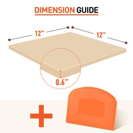 Arcedo Pizza Stone for Oven and Grill, 12 Inch Square Baking Pan, Heavy Duty Small Cordierite Pizza Grilling Stone, Thermal Shock Resistant, Includes Durable Metal Scraper