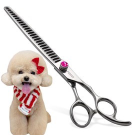 FOGOSP 7.5'' Professional Thinning Shears for Dogs Pet Grooming Scissors Long Chunkers Dog Grooming Scissors Japan 440C 70% Thinning Rate 24 Teeth(7.5'',Chunker)