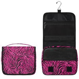 Eizlang Pink Leopard Makeup Bag Hanging Toiletry Bag Travel Makeup Bag for Women Men Waterproof Cosmetic Bag Organizer