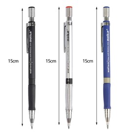 CYH Mechanical Pencil Set 2mm 3 Mechanical Pencils Blue Black and Silver 24 Leads in Color and Black for Drawing Projects Writing Making Artistic Drawing