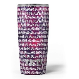 Design Skinz Red and Blue Cloud Mix with White Semi-Circles - Skin Decal Vinyl Wrap Kit Compatible with The Yeti Rambler Cooler Tumbler Cups