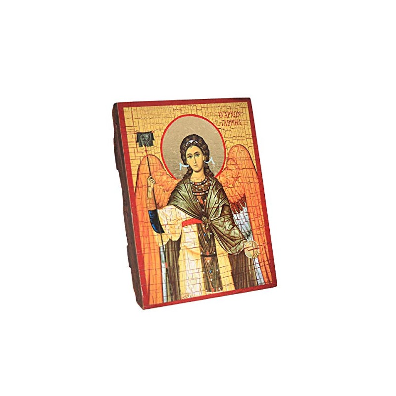NKlaus Archangel Gabriel Christian Wooden Icon Sealed 16 x 12.5