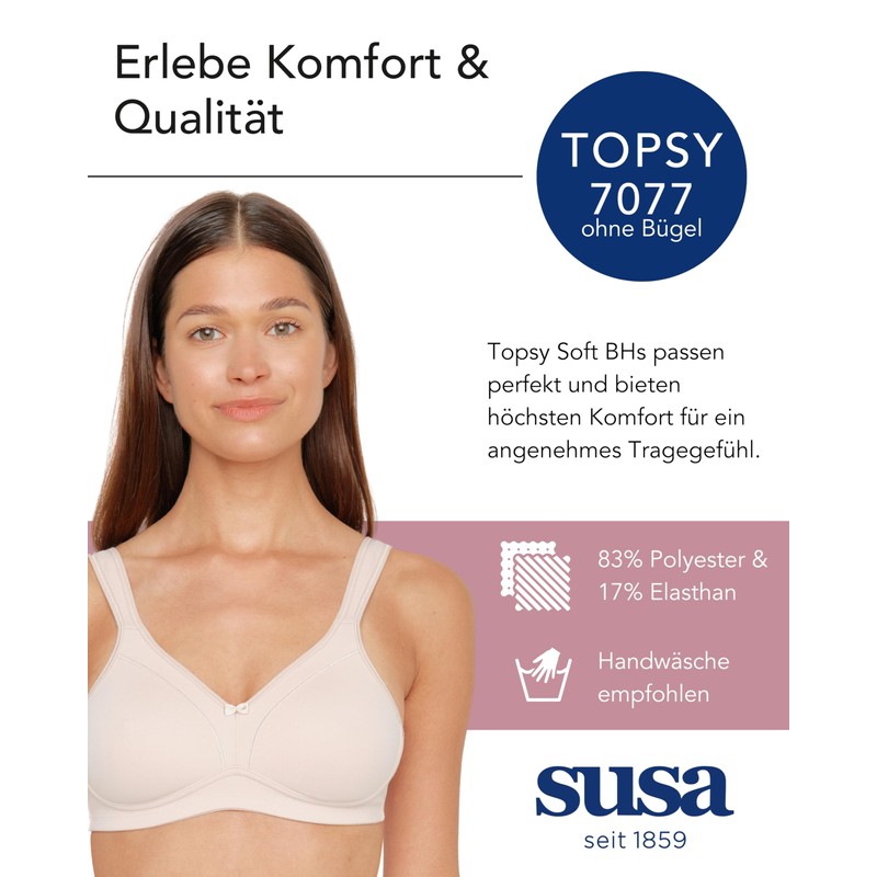 Susa Ladies’ Underwire-free bra, 7077 (7184 - Bh) - navy
