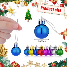 80 Pcs Christmas Balls Mini Glitter Balls Multicolor Christmas Ball Ornament Xmas Ball Tree Decorations Miniature Balls for Christmas Trees Wedding Party Holiday Decorations, 8 Colors (Smooth Ball)