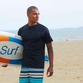 Arcweg Rashguard Men's Short-Sleeved UV Protection T-Shirt Elastic Quick-Drying Sun Shirt UPF 50 Tops Functional Shirt Fitness Shirt Rash Vest for Surfing Running Fishing Hiking M-3XL -